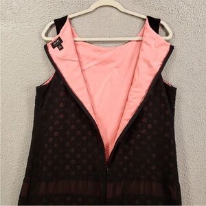 Nicole Miller Black Eyelet Dress with Pink Lining Size 12 Sleeveless Sheath